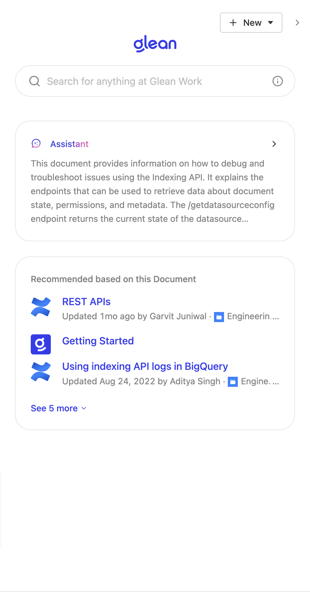 Sidebar Search Interface