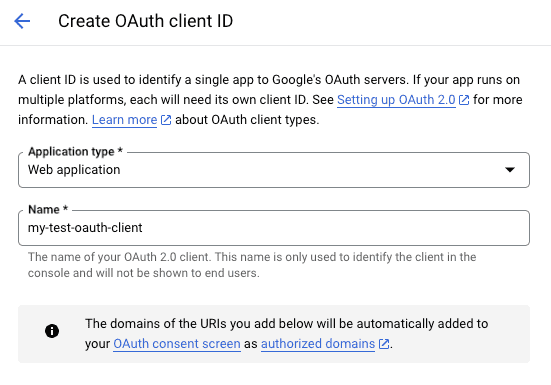 Create OAuth Client